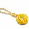 Speelgoed hond TPR ring geel met touw 34cm
