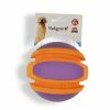 Speelgoed hond TPR bal oranje-paars 14cm