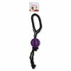 Speelgoed hond rubber dental bal touw paars 40cm