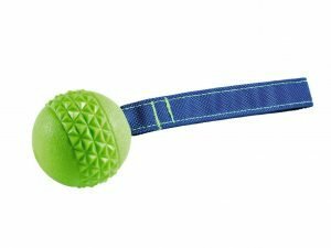 Speelgoed hond TPR bal met touw Green Apple 6,3cm