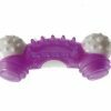 Speelgoed hond TPR knop paars 13cm