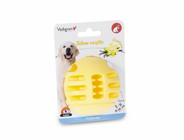 Speelgoed hond TPR bal Yellow Vanilla 8cm