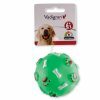 Speelgoed hond vinyl pieper bal groen 7cm