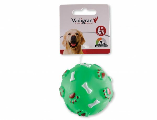 Speelgoed hond vinyl pieper bal groen 7cm