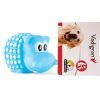 Speelgoed hond vinyl pieper rhino blauw 8,5cm