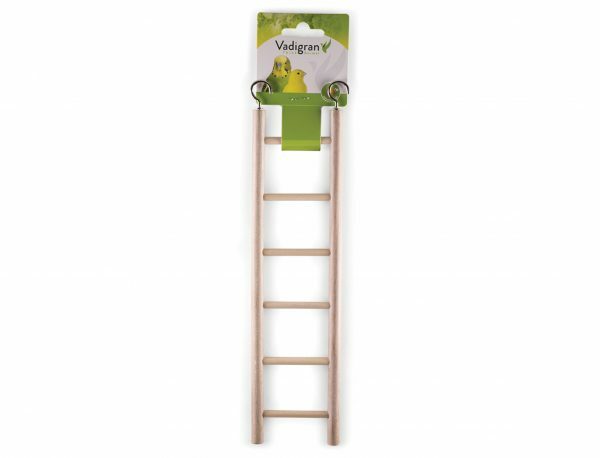 Speelgoed vogel hout ladder 6 sporten 28x7 cm