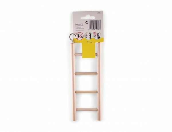 Speelgoed vogel hout ladder 4 sporten 20x7 cm