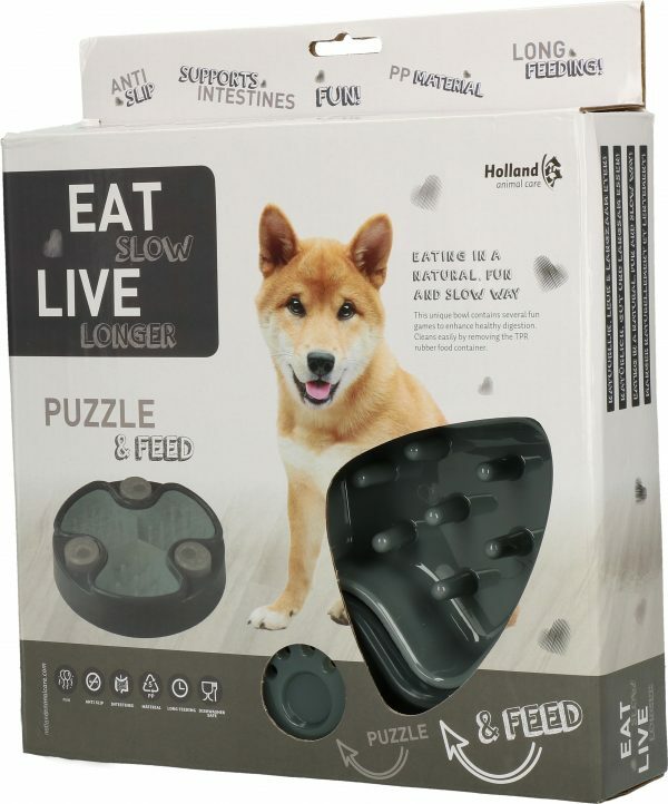 Eat Slow Live Longer Puzzle and Feed Grey