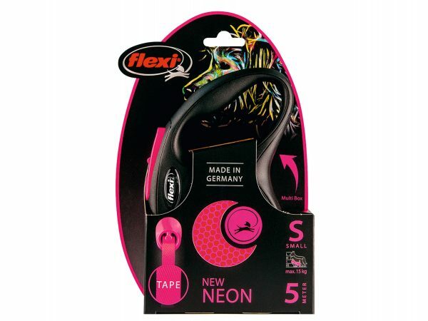 Flexi New Neon S (riem 5m) roze