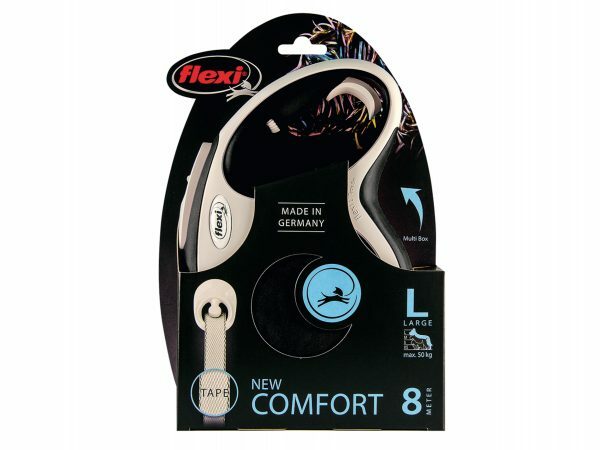 Flexi New Comfort L (riem 8m) zwart