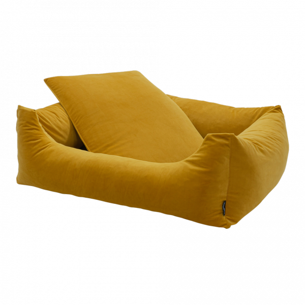 Madison Velours Dog Bed Geel S