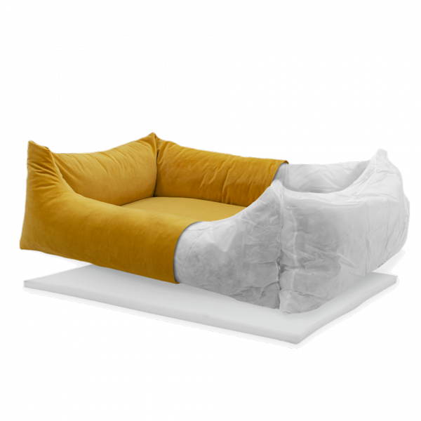 Madison Velours Dog Bed Geel S