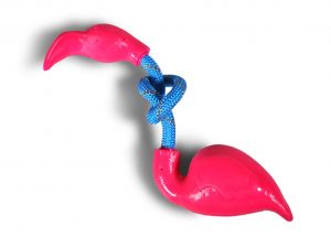 Speelgoed hond TPR Langnek Flamingo 16cm